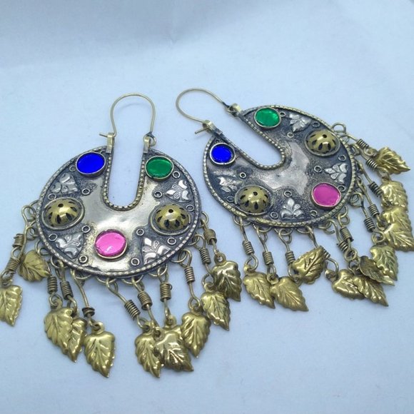 Afghan Kuchi Handmade Earring,Tribal Hoop Earrings, Ethnic Jewelry,Gift ForHer - Picture 6 of 11